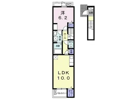 グラービアM V(1LDK/2階)の間取り写真