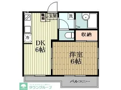 サンハイツ(1DK/1階)の間取り写真