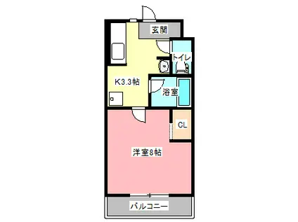 アビタ美吉III(1K/3階)の間取り写真