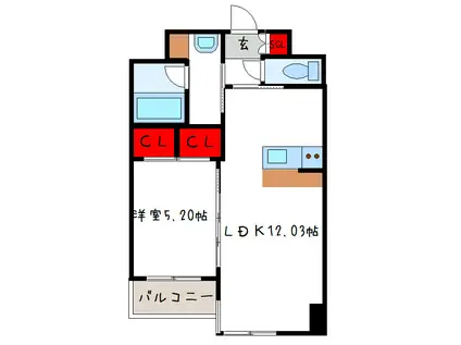 プレジオ長田(1LDK/3階)の間取り写真