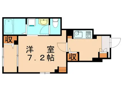 カーサ ラ ルーチェ II(1K/1階)の間取り写真