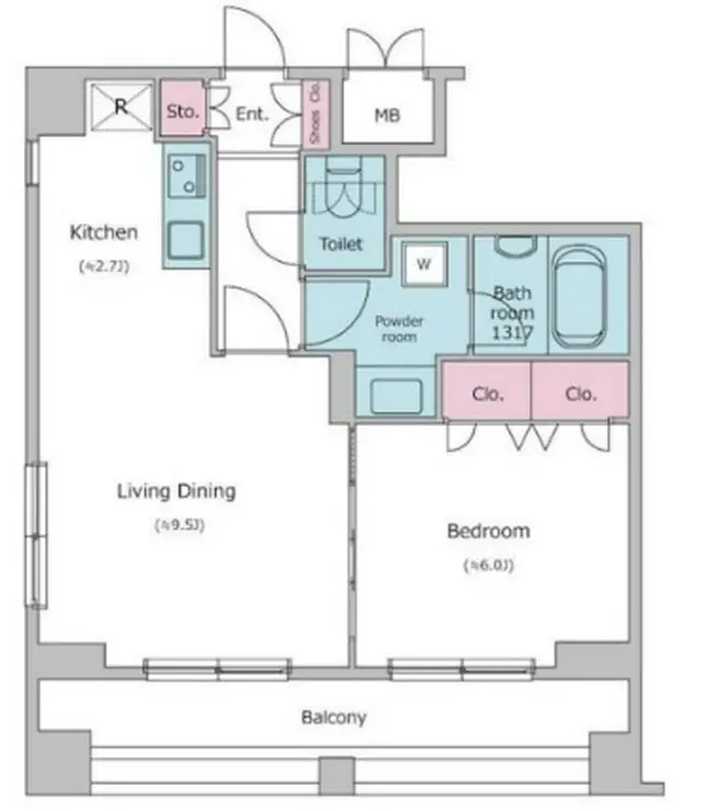 レジディア新川 5階階 間取り