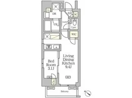 アジールコート松濤(1LDK/10階)の間取り写真