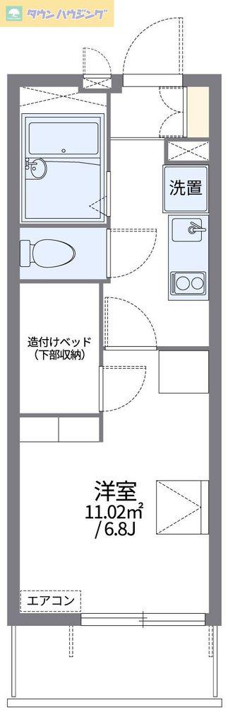 レオパレスYUSHIN(1K/1階)の間取り写真