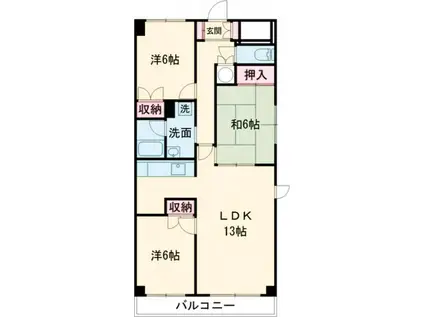 キャッスル50(3LDK/1階)の間取り写真