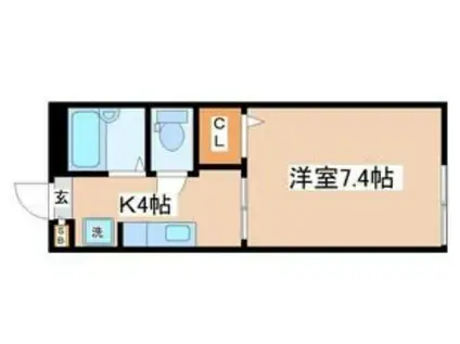 メゾン・ド・ケイ(1K/1階)の間取り写真