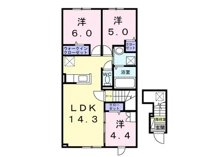 ひまわりV(3LDK/2階)の間取り写真
