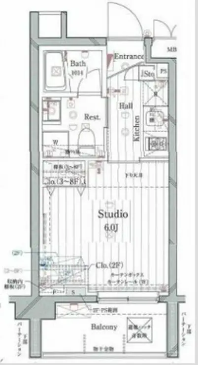 グランヴァンラクシス東大島 4階階 間取り