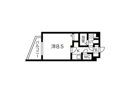 ルネサンスコート祐天寺(1K/4階)の間取り写真