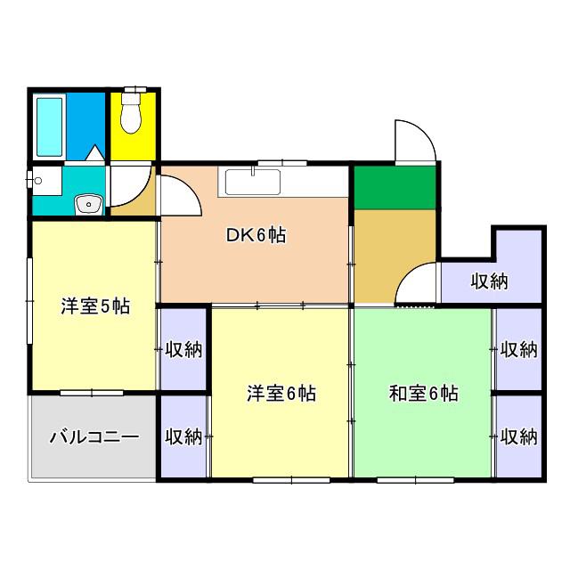 エナール高須(3DK/2階)の間取り写真