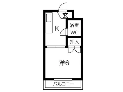 第三浜ビル(1K/5階)の間取り写真