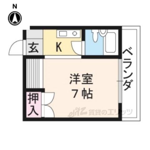 プチハウス稲荷(1K/1階)の間取り写真