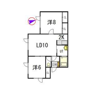 ΑNEXTウールー(2LDK/1階)の間取り写真