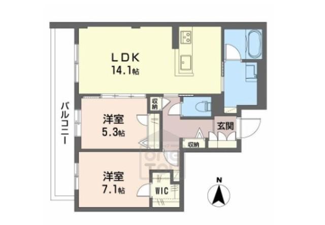 ベルスウィート(2LDK/2階)の間取り写真