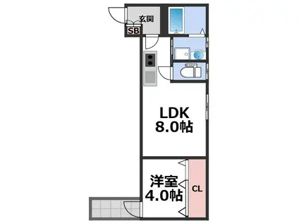 MUSE ZIO V(1LDK/1階)の間取り写真