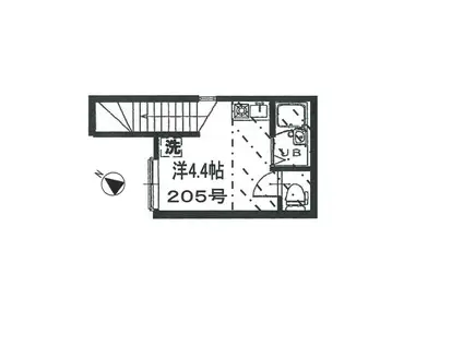 レジデンス高田馬場(ワンルーム/2階)の間取り写真