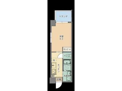 ESAN TERRACE 浦西(1K/6階)の間取り写真