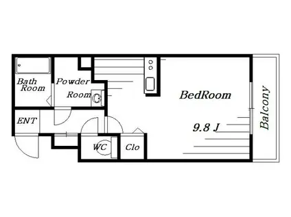 BIRD LAND(ワンルーム/2階)の間取り写真