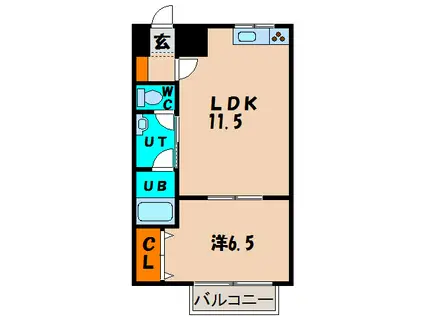 メゾンパティオ(1LDK/2階)の間取り写真