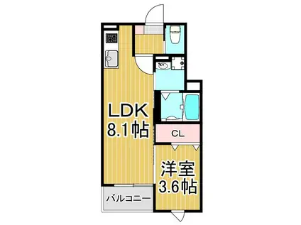 AMALFIアマルフィ(1LDK/2階)の間取り写真