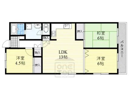 クレール(3LDK/4階)の間取り写真