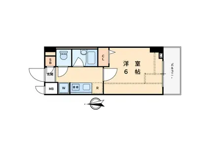 コンテント府中(1K/4階)の間取り写真