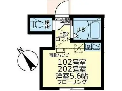 ユナイト上星川レッドパプリカ(ワンルーム/1階)の間取り写真