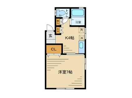 東京メトロ丸ノ内線 中野坂上駅 徒歩7分 2階建 築60年(1K/2階)の間取り写真