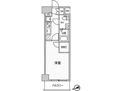 ジェノヴィア蒲田IIスカイガーデン(1K/3階)の間取り写真
