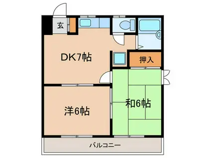 MAISO BLOSSOM(2DK/2階)の間取り写真