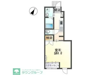 ヴェルデュールIII(1K/1階)の間取り写真