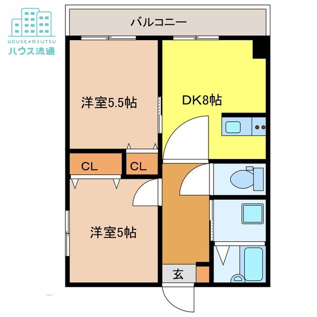 大野ビル(2DK/2階)の間取り写真