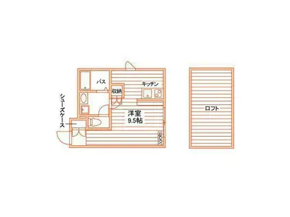 メゾン佛欄西 B棟(ワンルーム/1階)の間取り写真