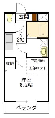 RENACE KURIMA(1K/1階)の間取り写真