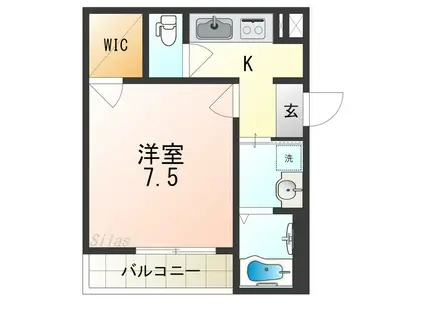 フジパレス長原イースト(1K/1階)の間取り写真