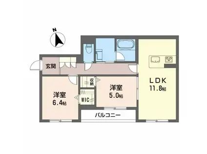 ARANDANO(2LDK/2階)の間取り写真