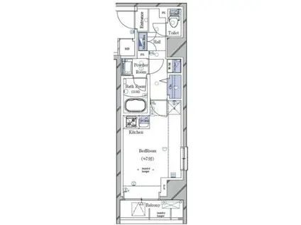 ガリシア南馬込(ワンルーム/5階)の間取り写真