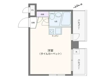 セブンスターマンション上野(ワンルーム/9階)の間取り写真