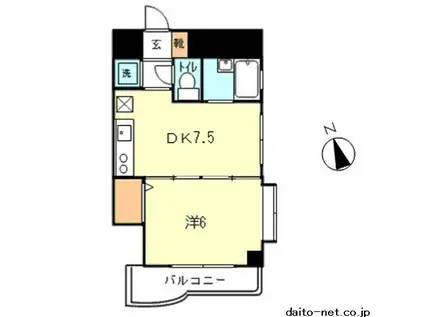 エル・テソロ(1DK/4階)の間取り写真