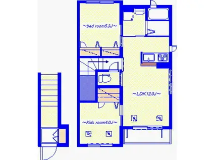 フォーブルベルシャトー D(2LDK/2階)の間取り写真