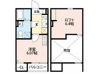 LA FIORE HANA(1K/1階)の間取り写真