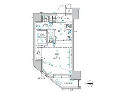 クレイシア両国レジェール(1K/5階)の間取り写真