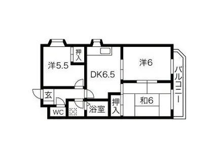 フローラタウン(3DK/4階)の間取り写真