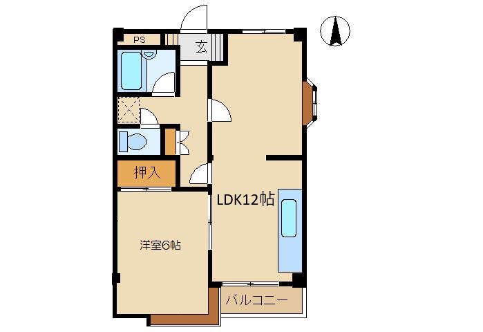 メゾンドボネ(1LDK/1階)の間取り写真