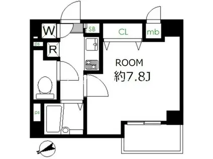 ブライズ大森町(1K/2階)の間取り写真