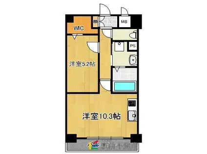 ブランシェ駅南(1LDK/2階)の間取り写真