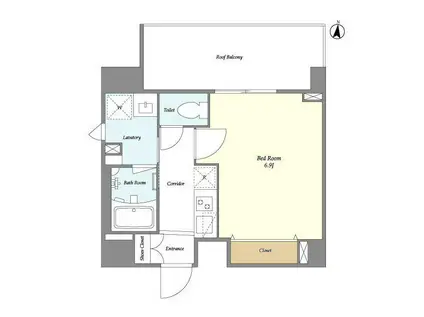 ラクラス中野富士見町(1K/4階)の間取り写真