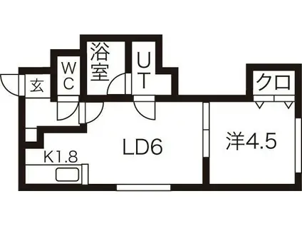 セラフィム(1DK/3階)の間取り写真