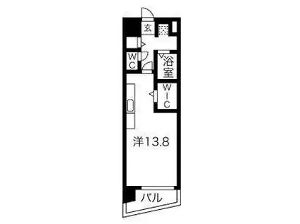 ベルドミール橘(ワンルーム/6階)の間取り写真