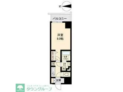 ブランシエスタ金山(1K/8階)の間取り写真